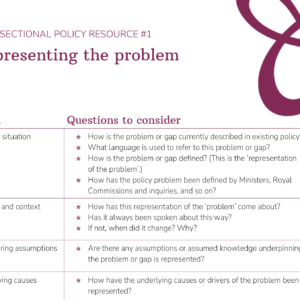 a screenshot showing part of the 'representing the problem' activity sheet